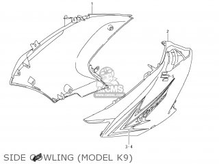 SIDE COWLING (MODEL K9) - DL650A VSTROM 2008 (K8) USA (E03)