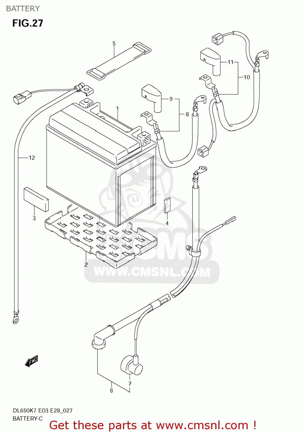 BATTERY DL650A VSTROM 2009 (K9) USA (E03)
