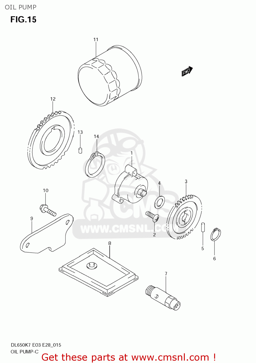 OIL PUMP DL650A VSTROM 2009 (K9) USA (E03)