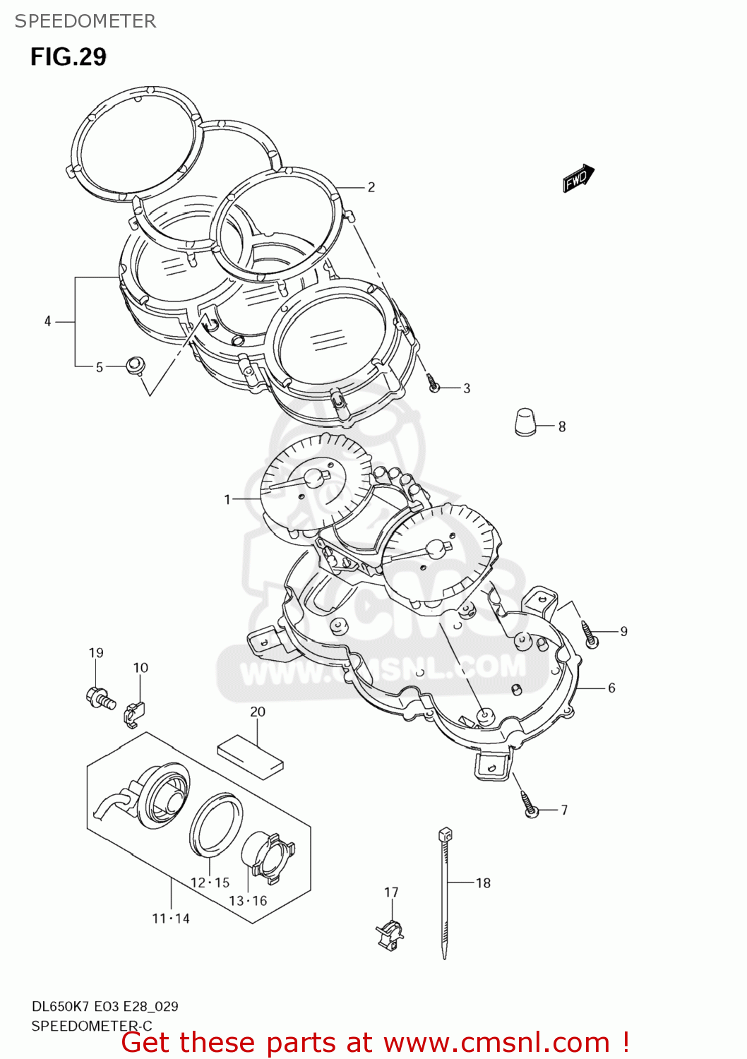 SPEEDOMETER DL650A VSTROM 2009 (K9) USA (E03)