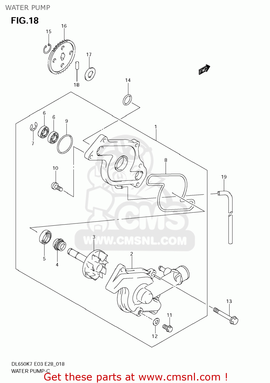 WATER PUMP DL650A VSTROM 2009 (K9) USA (E03)