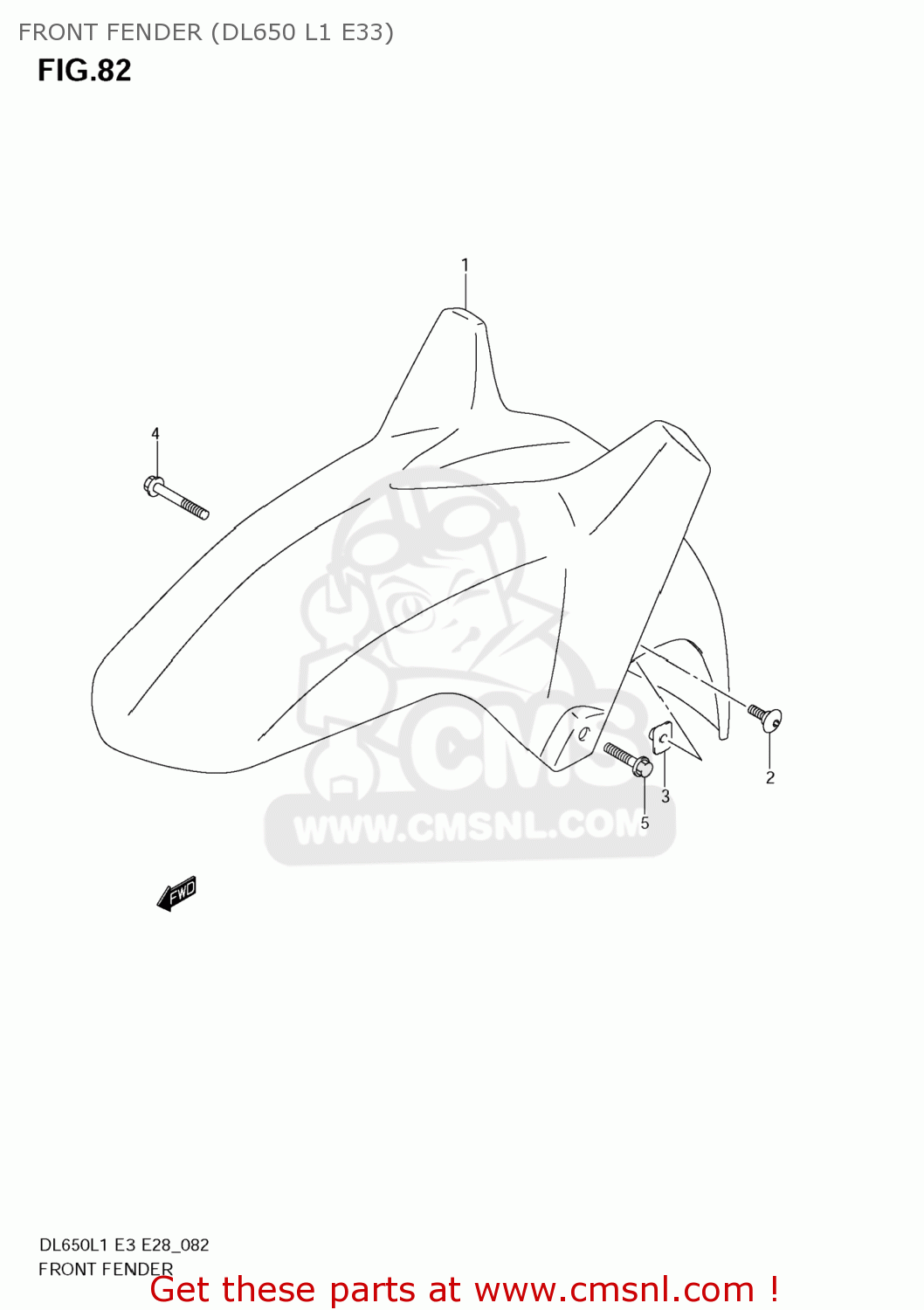 FRONT FENDER (DL650 L1 E33) DL650A VSTROM 2011 (L1) USA (E03)