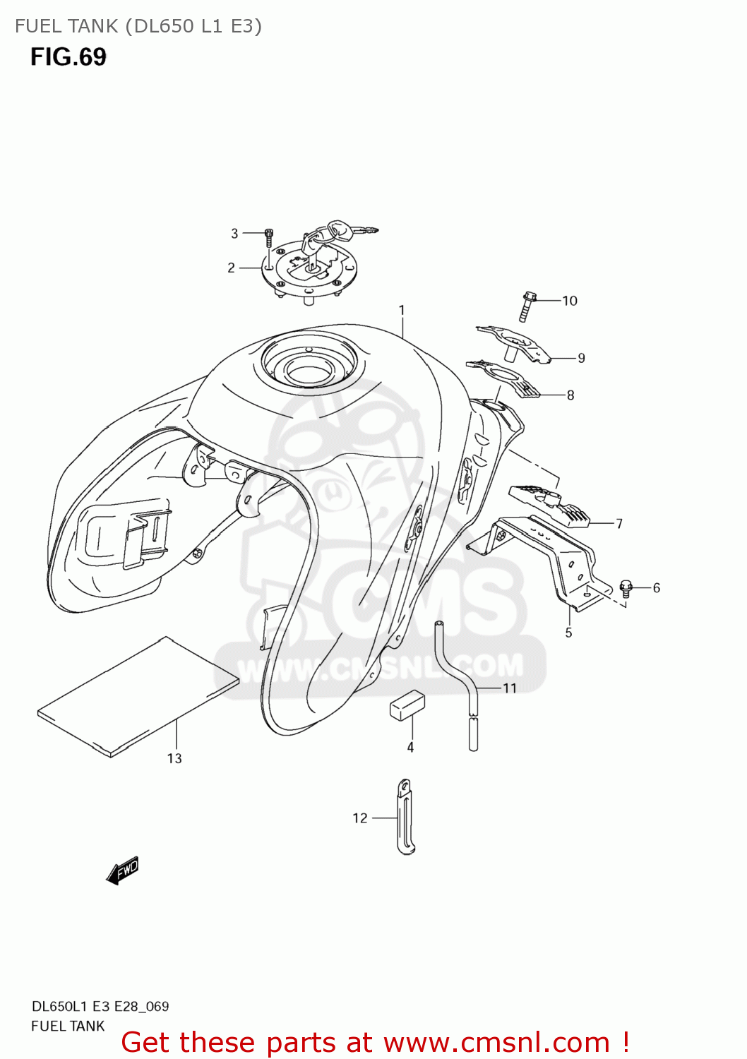 FUEL TANK (DL650 L1 E3) DL650A VSTROM 2011 (L1) USA (E03)