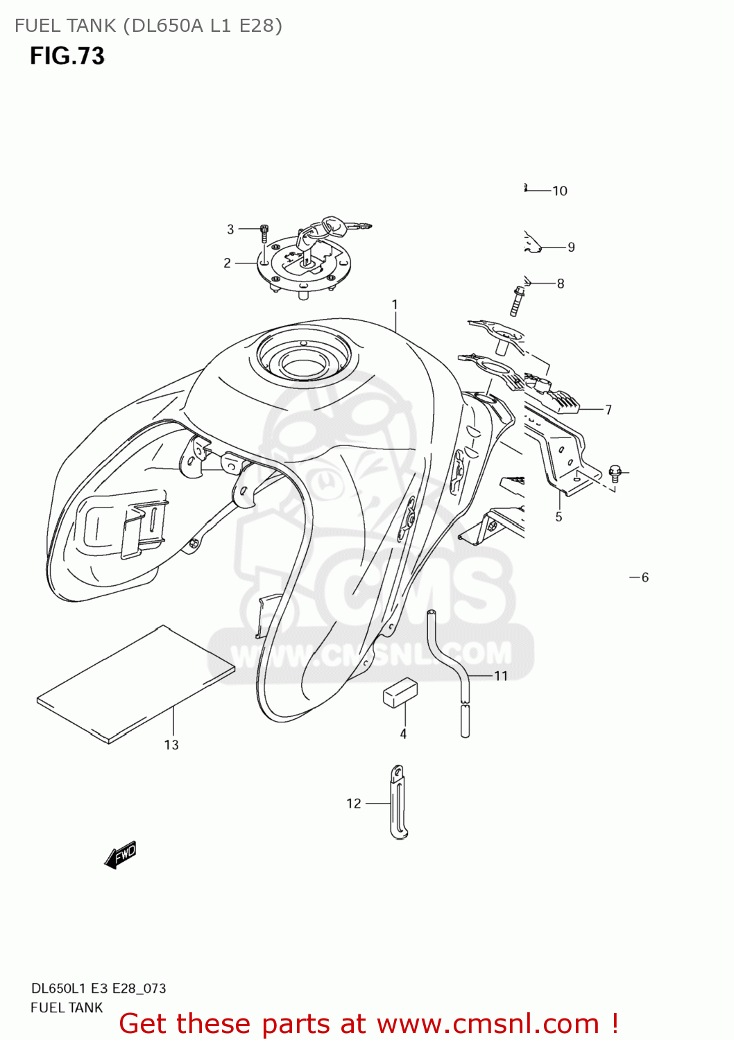 FUEL TANK (DL650A L1 E28) DL650A VSTROM 2011 (L1) USA (E03)