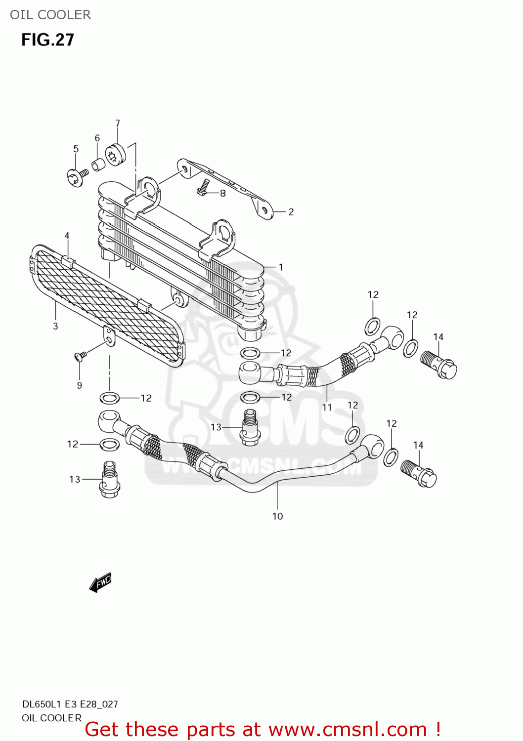 OIL COOLER DL650A VSTROM 2011 (L1) USA (E03)