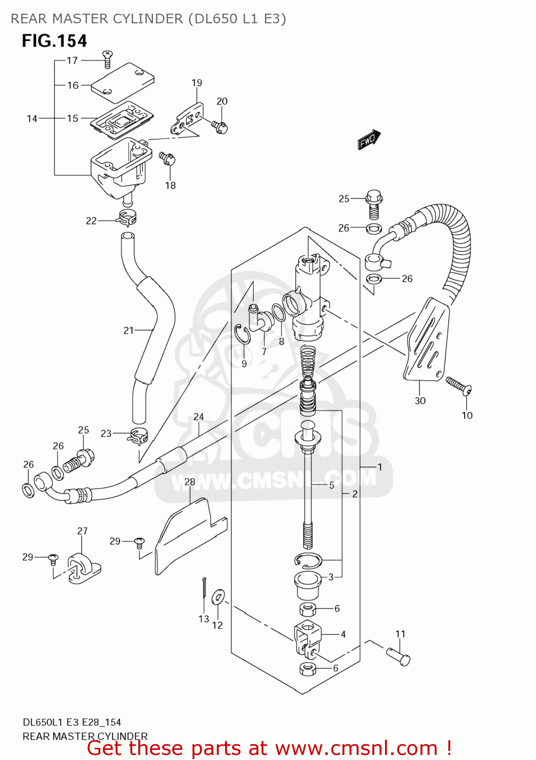 REAR MASTER CYLINDER (DL650 L1 E3) DL650A VSTROM 2011 (L1) USA (E03)