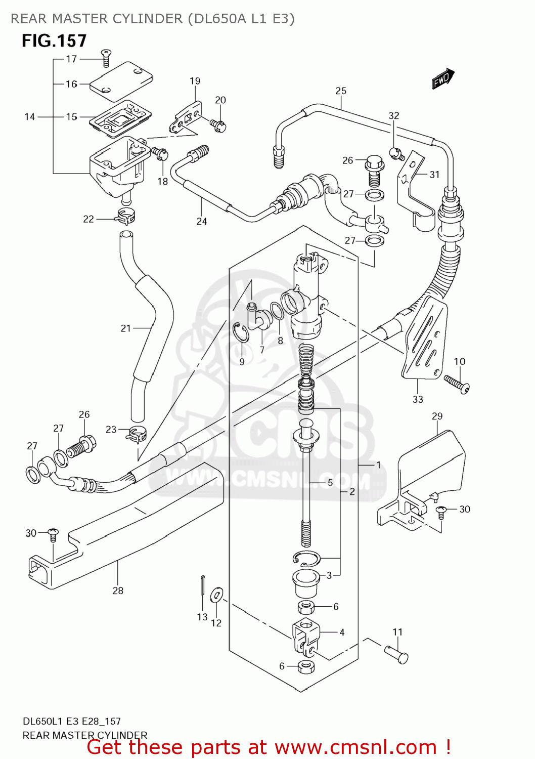 REAR MASTER CYLINDER (DL650A L1 E3) DL650A VSTROM 2011 (L1) USA (E03)