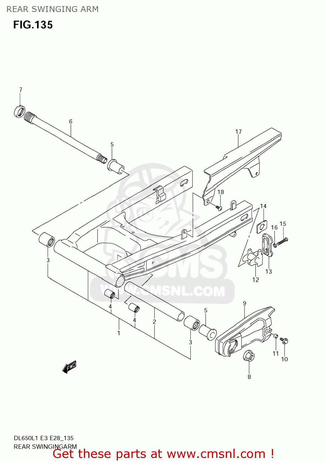 REAR SWINGING ARM DL650A VSTROM 2011 (L1) USA (E03)