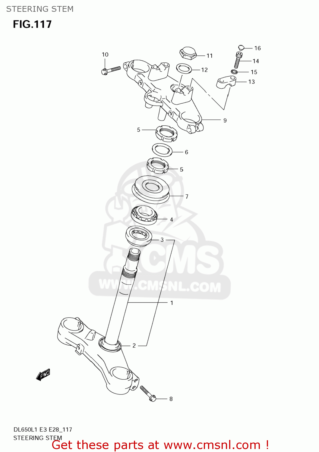 STEERING STEM DL650A VSTROM 2011 (L1) USA (E03)