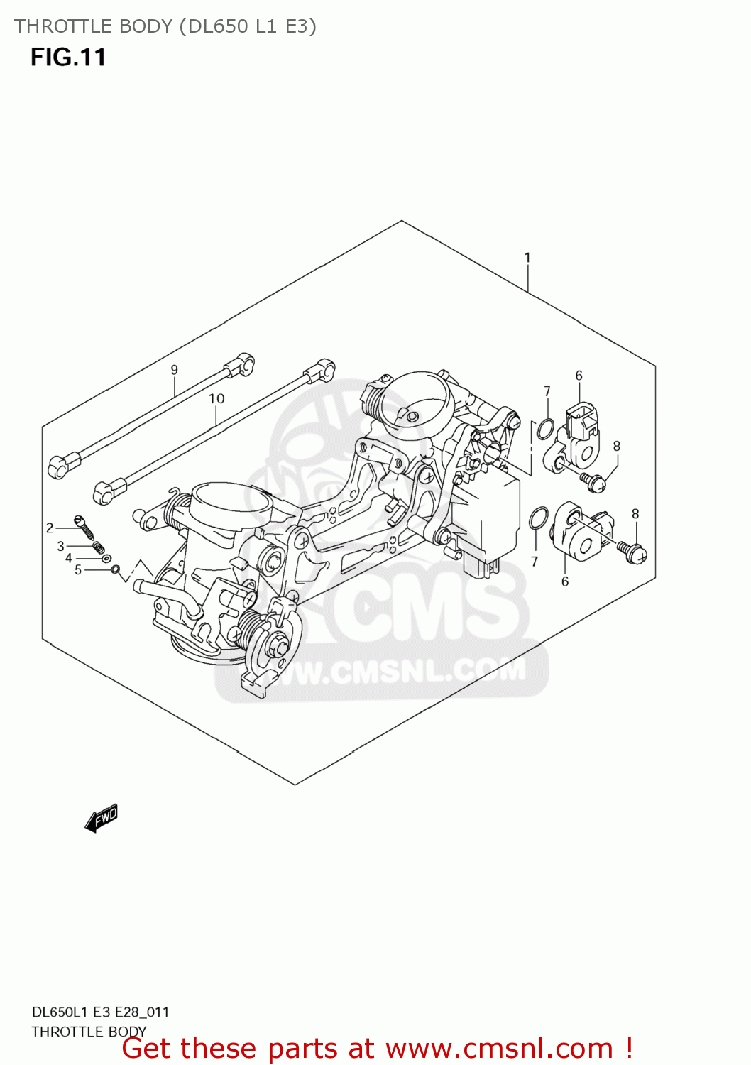 THROTTLE BODY (DL650 L1 E3) DL650A VSTROM 2011 (L1) USA (E03)