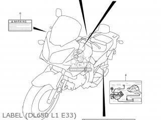 LABEL (DL650 L1 E33) - DL650A VSTROM 2011 (L1) USA (E03)