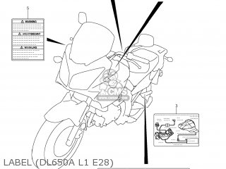 LABEL (DL650A L1 E28) - DL650A VSTROM 2011 (L1) USA (E03)
