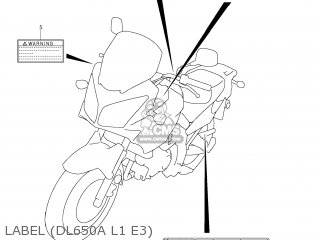 LABEL (DL650A L1 E3) - DL650A VSTROM 2011 (L1) USA (E03)