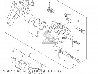 REAR CALIPER (DL650 L1 E3) - DL650A VSTROM 2011 (L1) USA (E03)