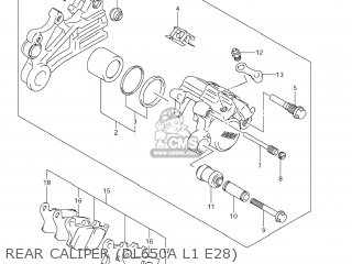 REAR CALIPER (DL650A L1 E28) - DL650A VSTROM 2011 (L1) USA (E03)