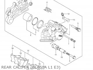 REAR CALIPER (DL650A L1 E3) - DL650A VSTROM 2011 (L1) USA (E03)