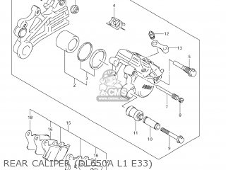 REAR CALIPER (DL650A L1 E33) - DL650A VSTROM 2011 (L1) USA (E03)