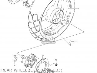 REAR WHEEL (DL650A L1 E33) - DL650A VSTROM 2011 (L1) USA (E03)