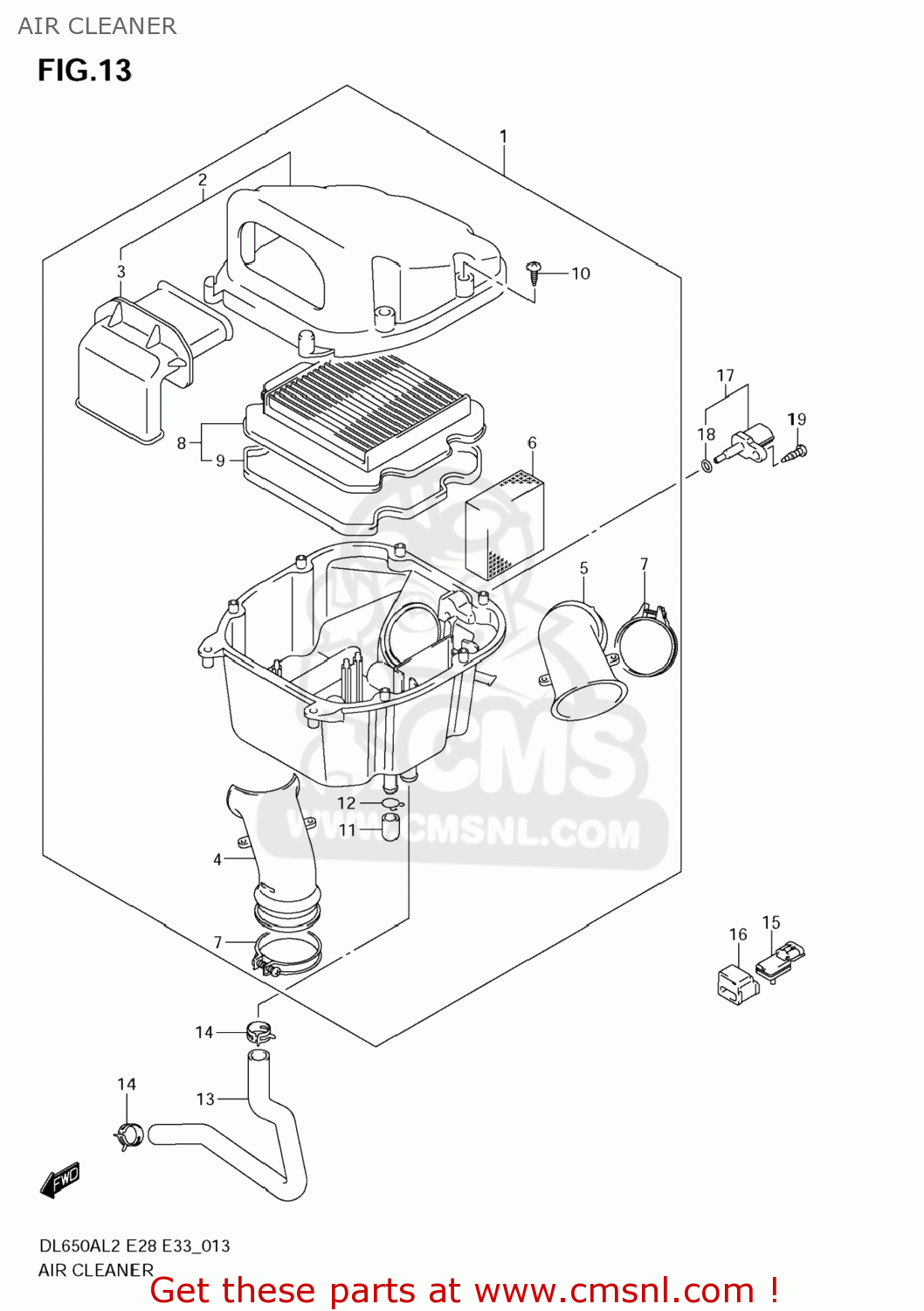 AIR CLEANER DL650A VSTROM 2012 (L2) USA (E03)