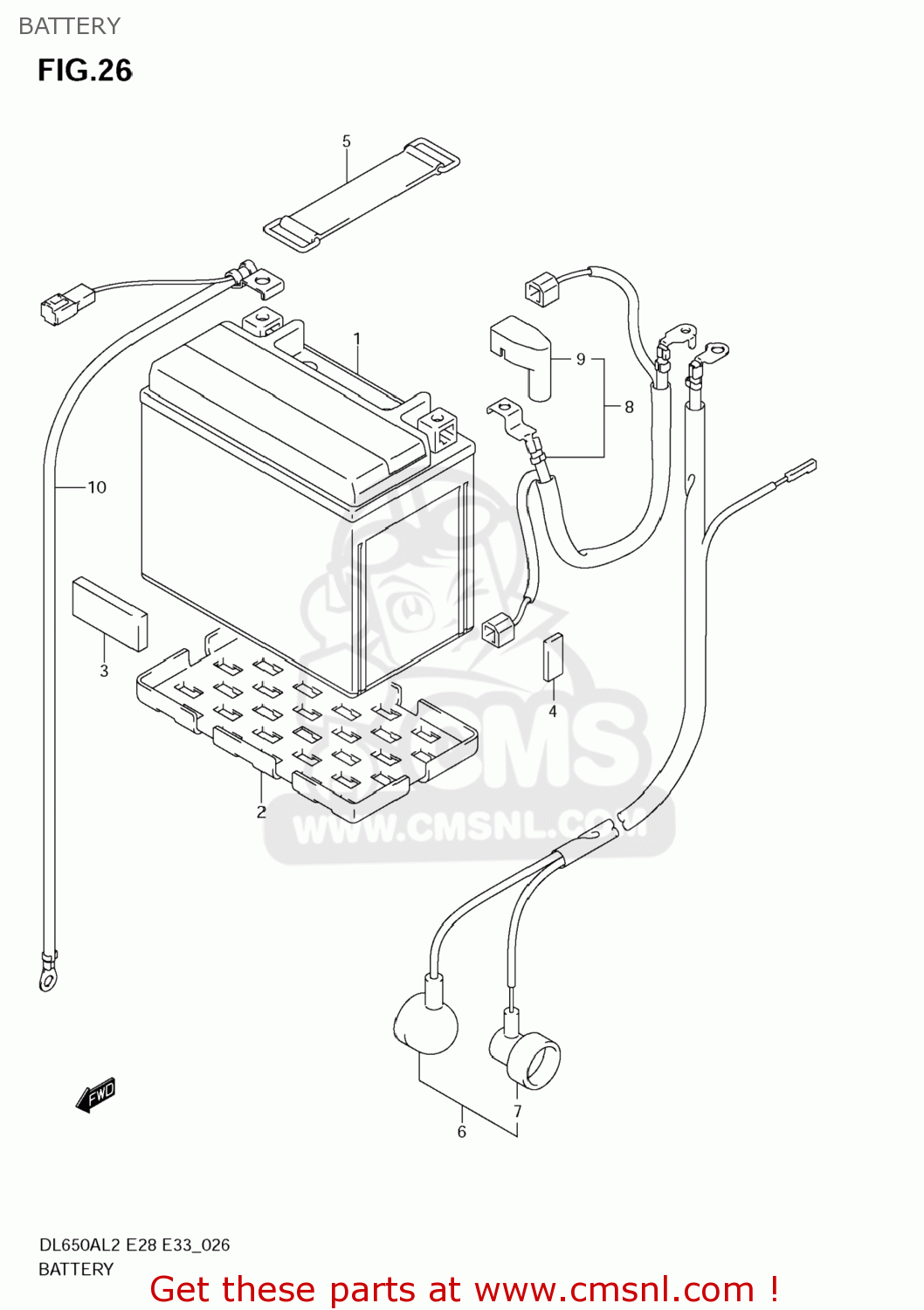 BATTERY DL650A VSTROM 2012 (L2) USA (E03)