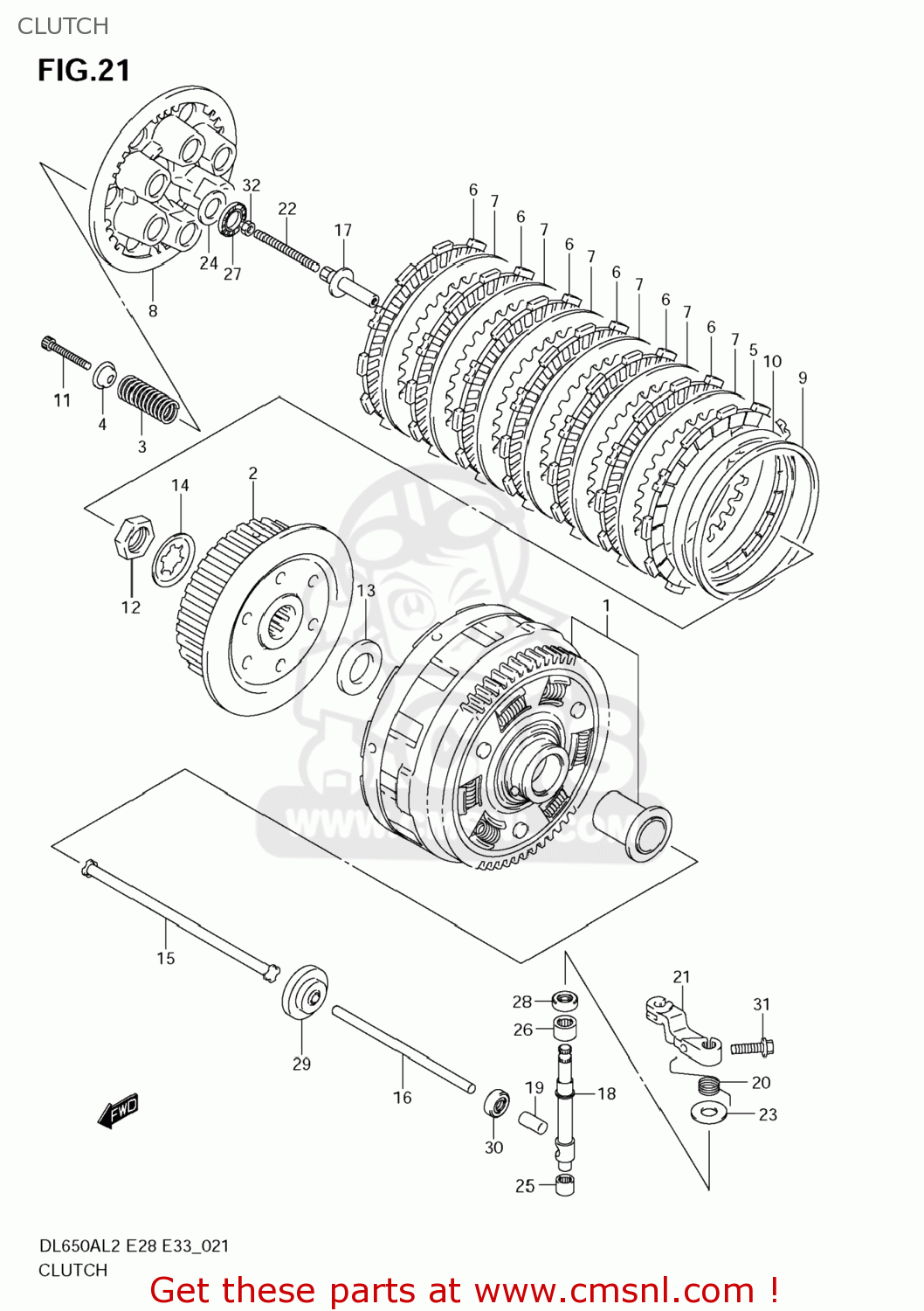 CLUTCH DL650A VSTROM 2012 (L2) USA (E03)