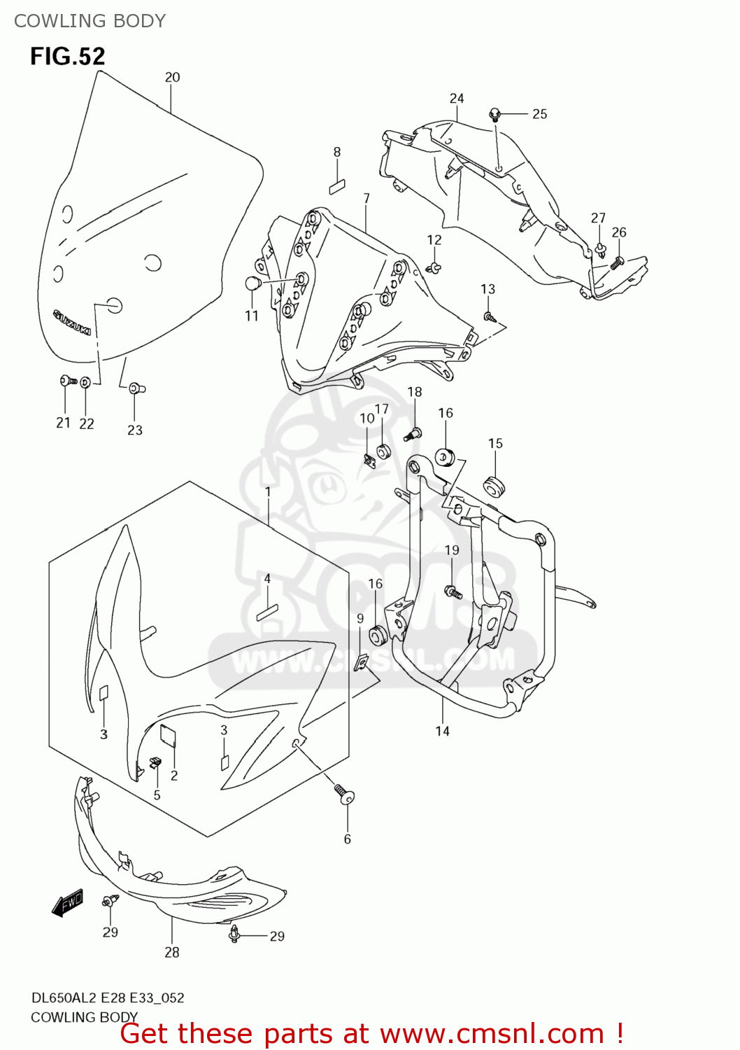COWLING BODY DL650A VSTROM 2012 (L2) USA (E03)