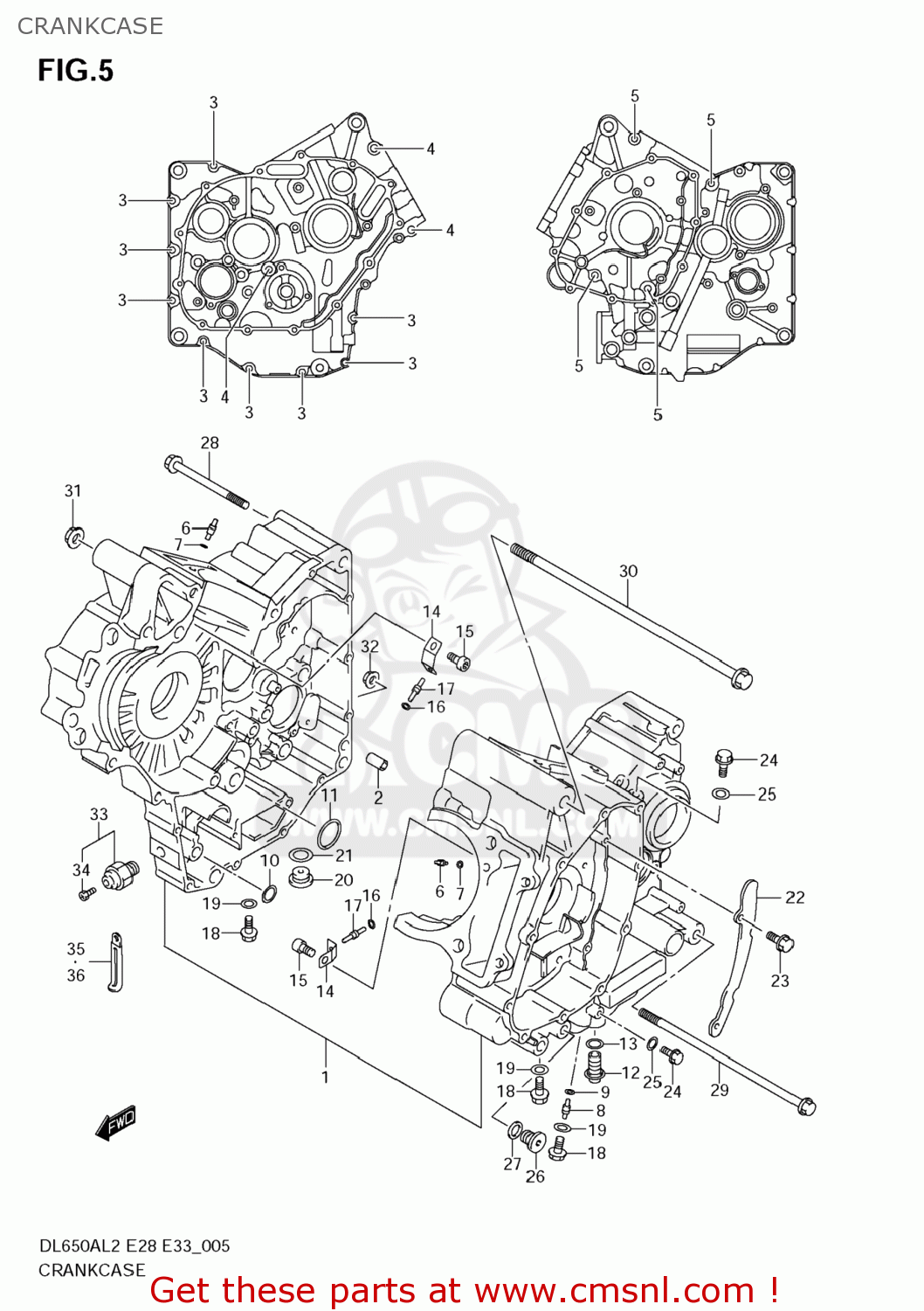 CRANKCASE DL650A VSTROM 2012 (L2) USA (E03)