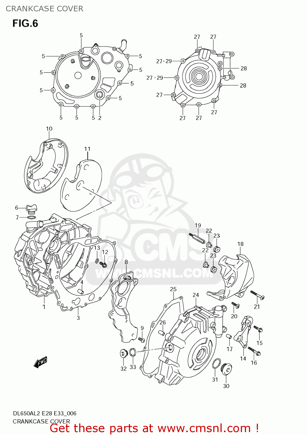 CRANKCASE COVER DL650A VSTROM 2012 (L2) USA (E03)