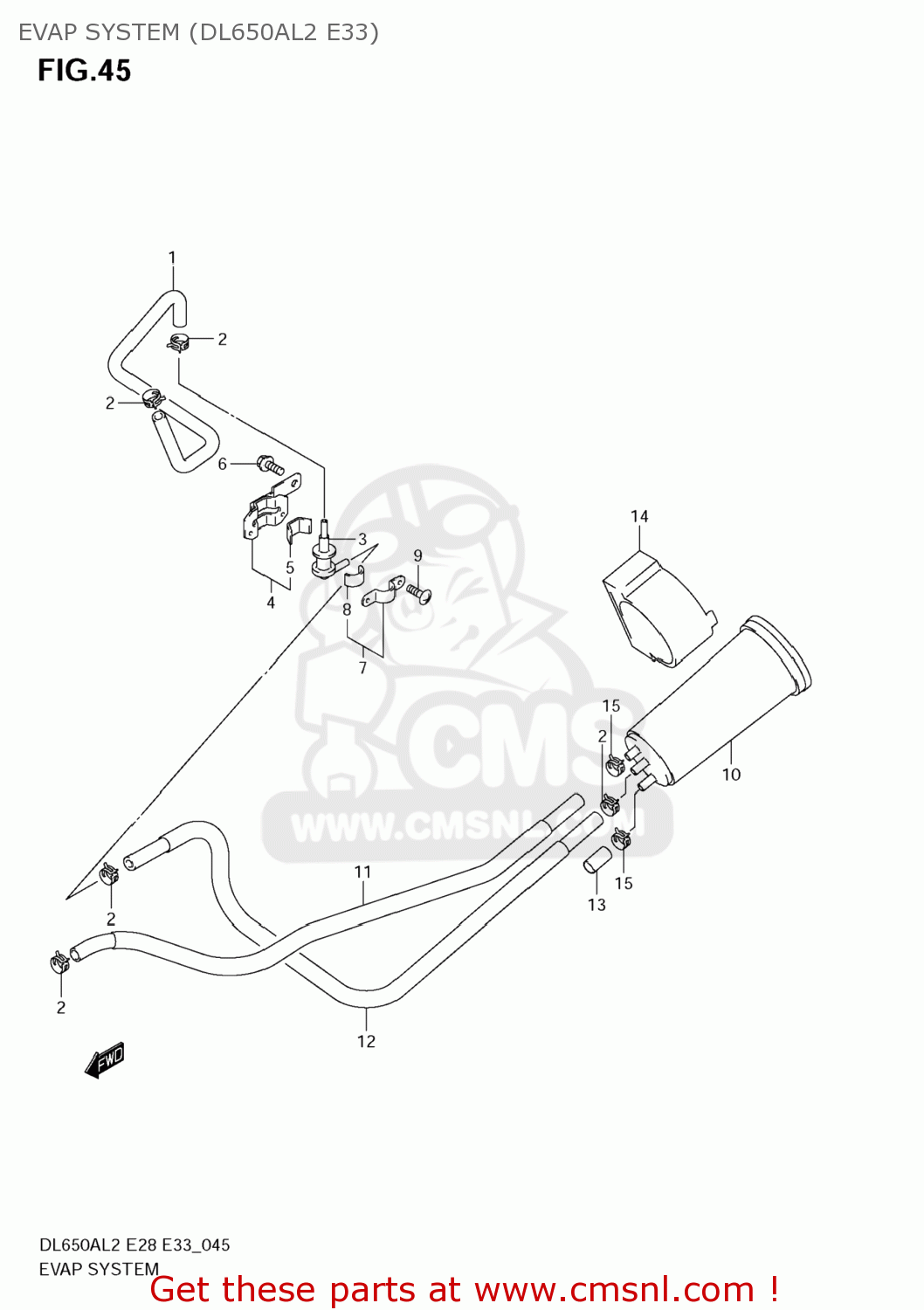 EVAP SYSTEM (DL650AL2 E33) DL650A VSTROM 2012 (L2) USA (E03)