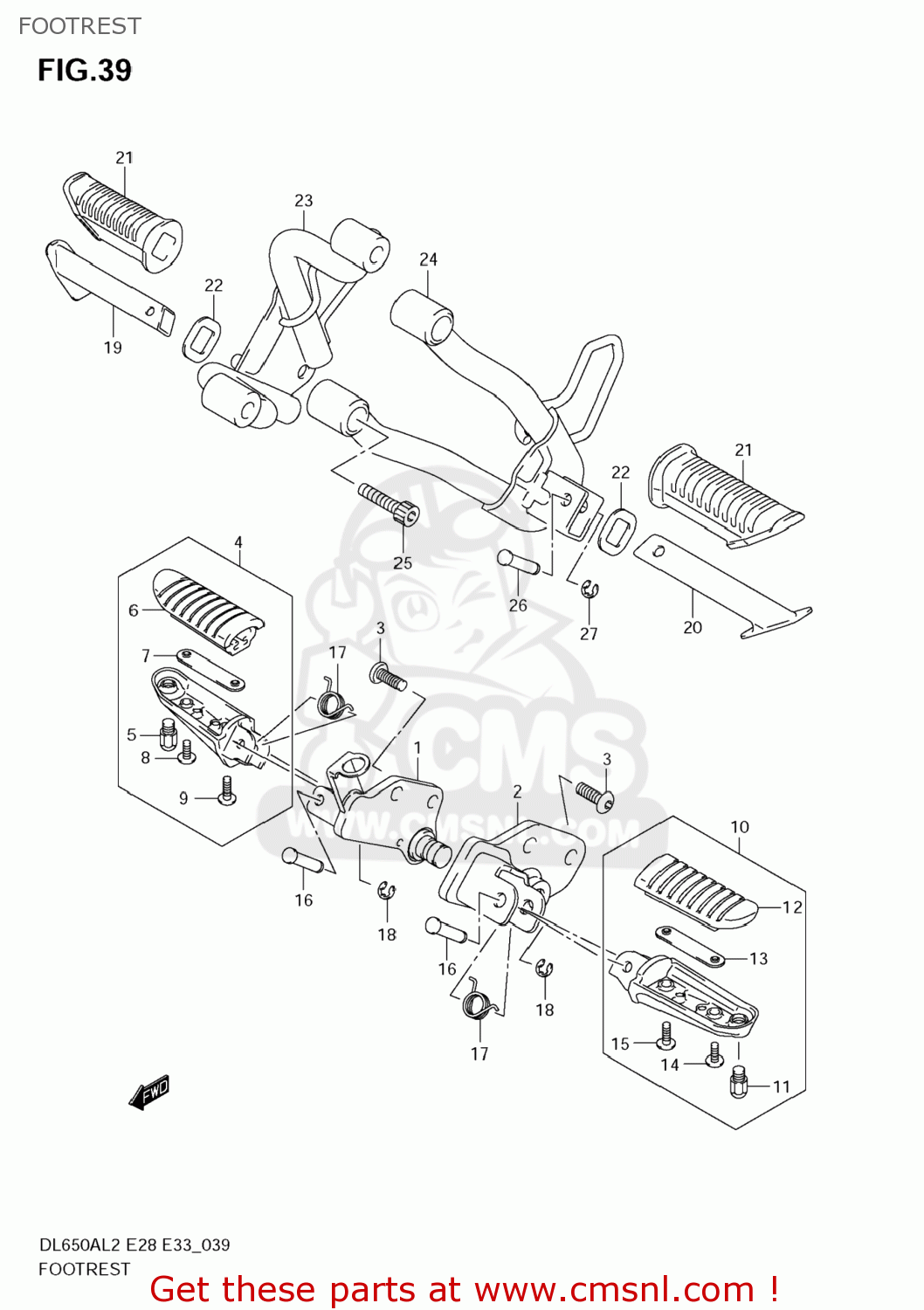 FOOTREST DL650A VSTROM 2012 (L2) USA (E03)