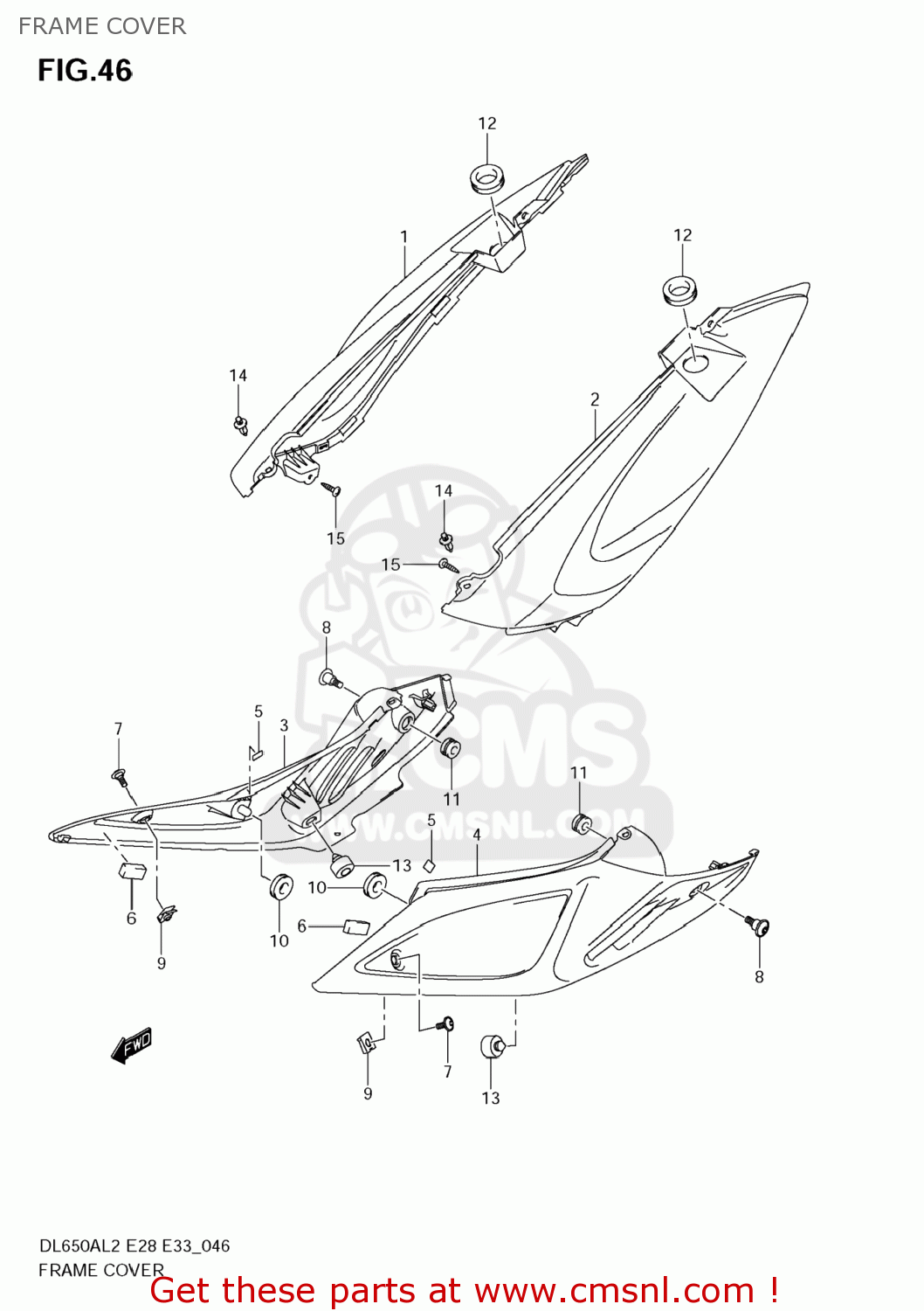 FRAME COVER DL650A VSTROM 2012 (L2) USA (E03)