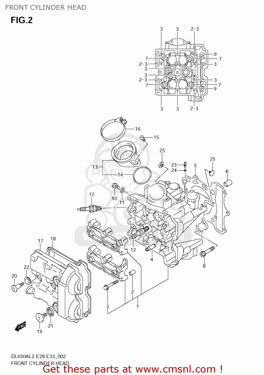 FRONT CYLINDER HEAD DL650A VSTROM 2012 (L2) USA (E03)