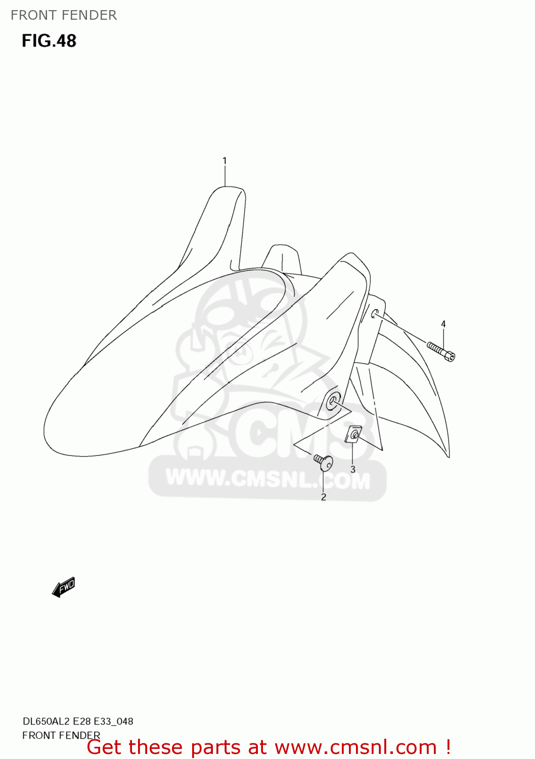 FRONT FENDER DL650A VSTROM 2012 (L2) USA (E03)