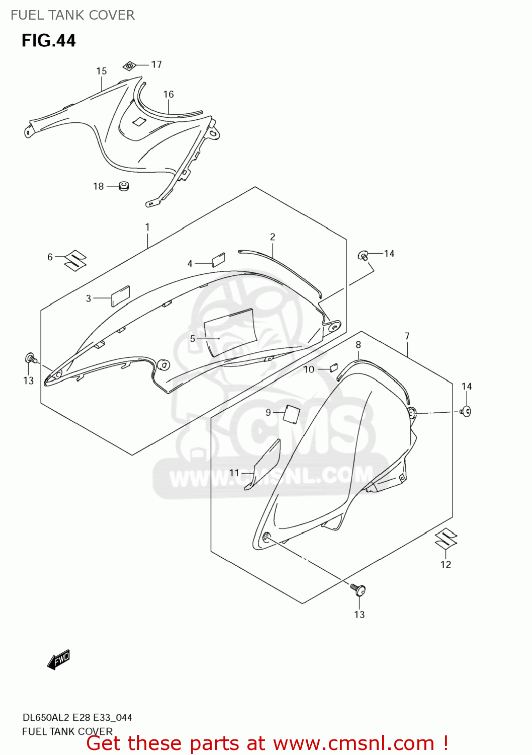 FUEL TANK COVER DL650A VSTROM 2012 (L2) USA (E03)
