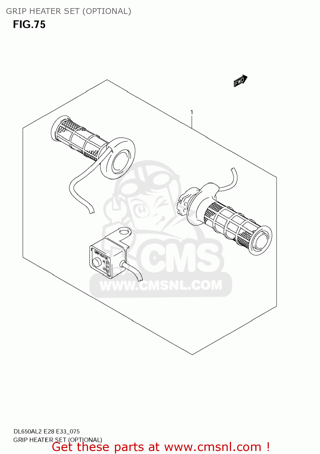 GRIP HEATER SET (OPTIONAL) DL650A VSTROM 2012 (L2) USA (E03)