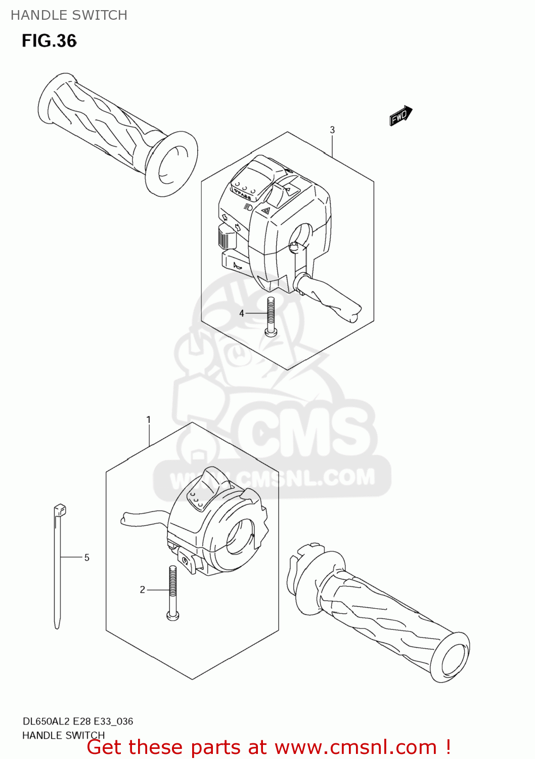 HANDLE SWITCH DL650A VSTROM 2012 (L2) USA (E03)