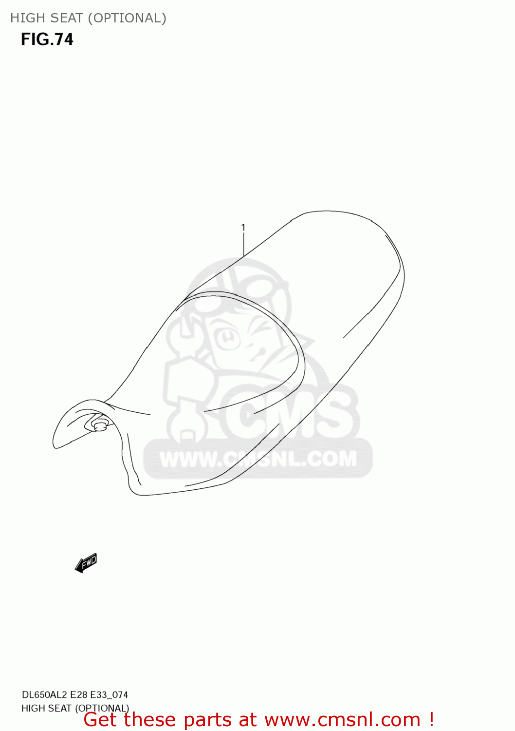 HIGH SEAT (OPTIONAL) DL650A VSTROM 2012 (L2) USA (E03)