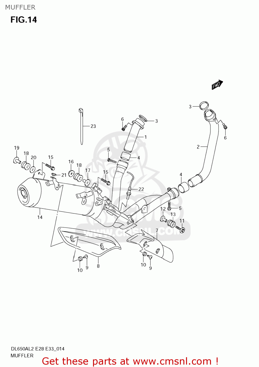 MUFFLER DL650A VSTROM 2012 (L2) USA (E03)