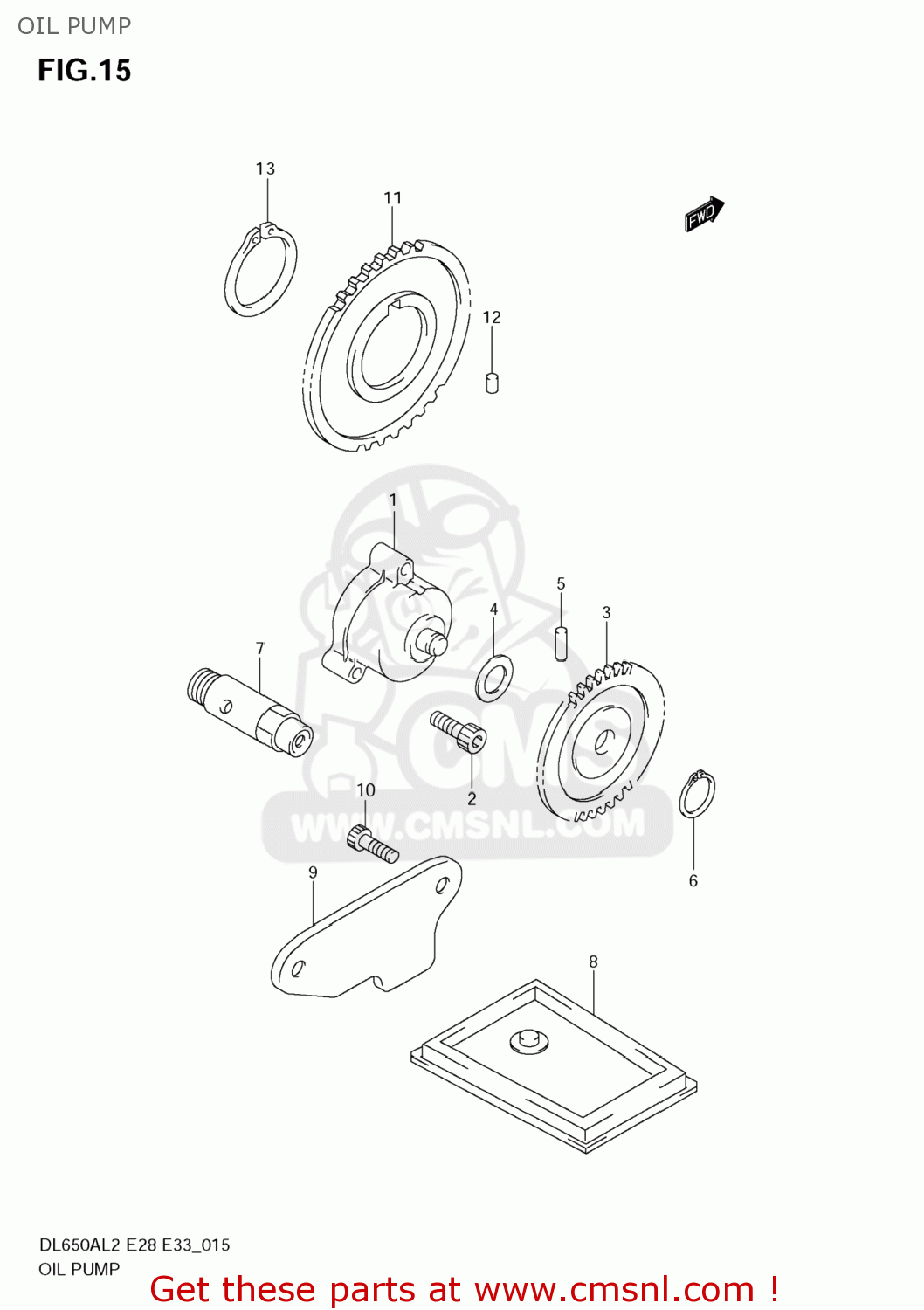 OIL PUMP DL650A VSTROM 2012 (L2) USA (E03)