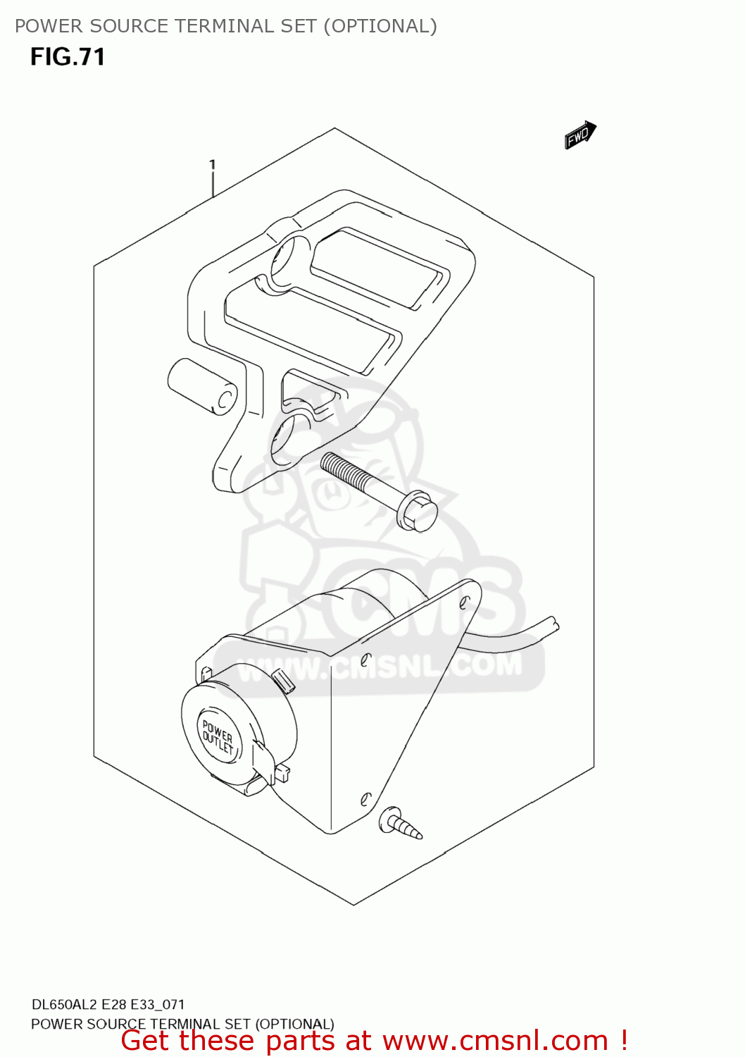 POWER SOURCE TERMINAL SET (OPTIONAL) DL650A VSTROM 2012 (L2) USA (E03)