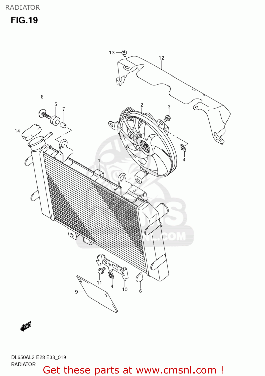 RADIATOR DL650A VSTROM 2012 (L2) USA (E03)