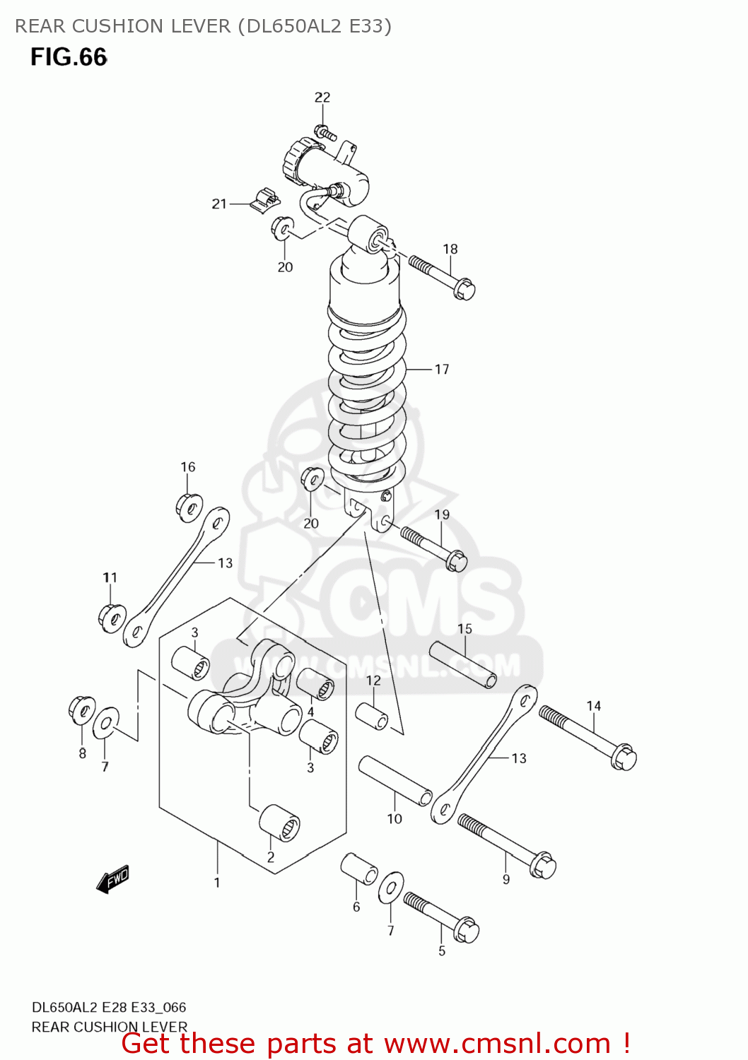 REAR CUSHION LEVER (DL650AL2 E33) DL650A VSTROM 2012 (L2) USA (E03)