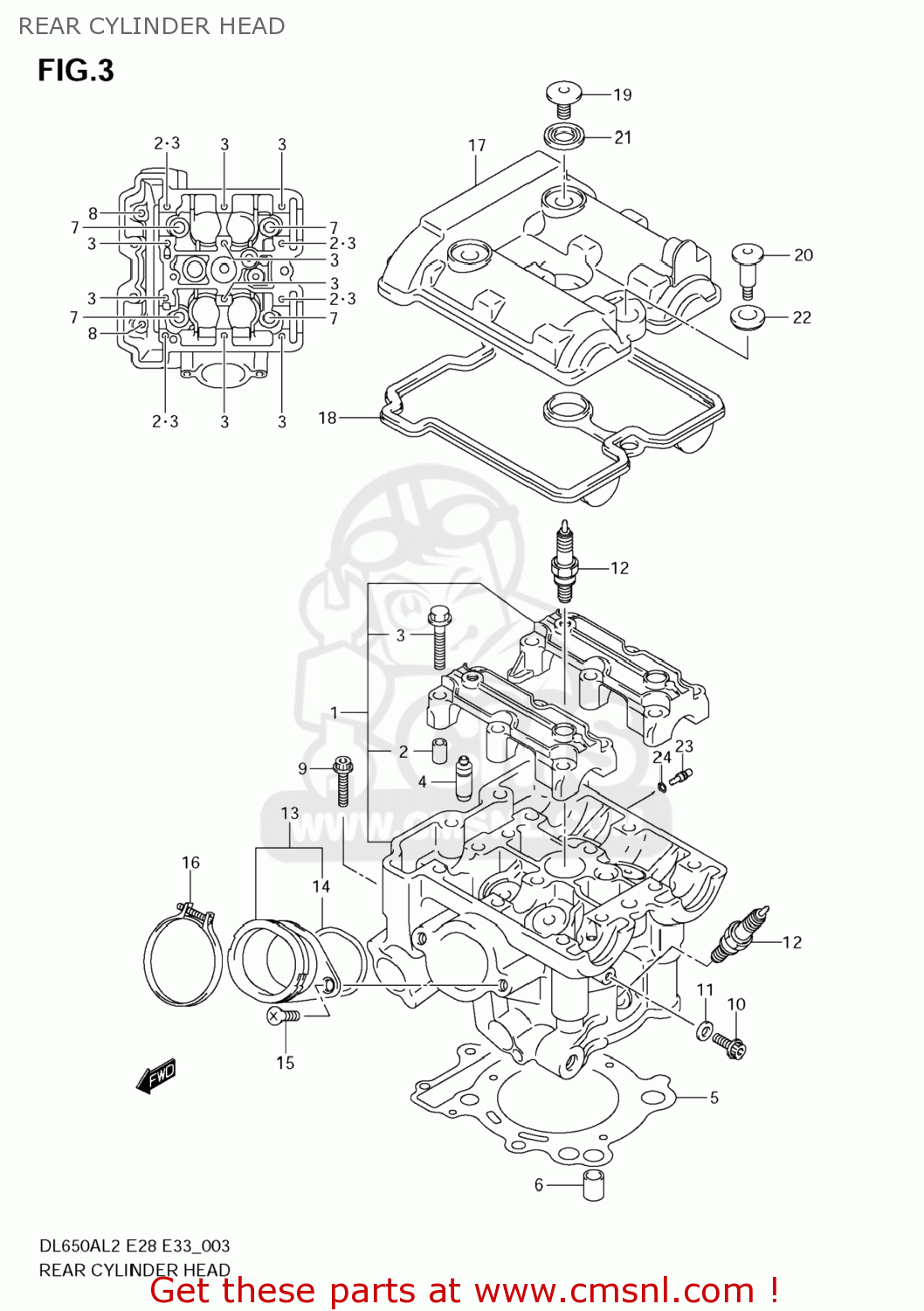 REAR CYLINDER HEAD DL650A VSTROM 2012 (L2) USA (E03)
