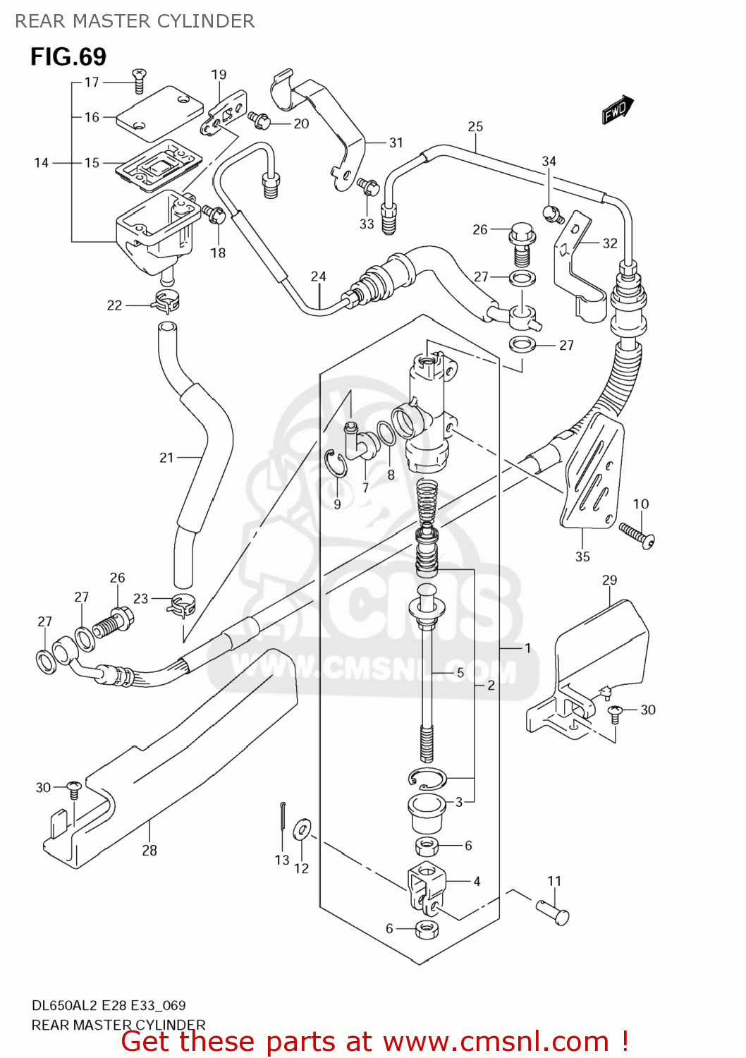 REAR MASTER CYLINDER DL650A VSTROM 2012 (L2) USA (E03)