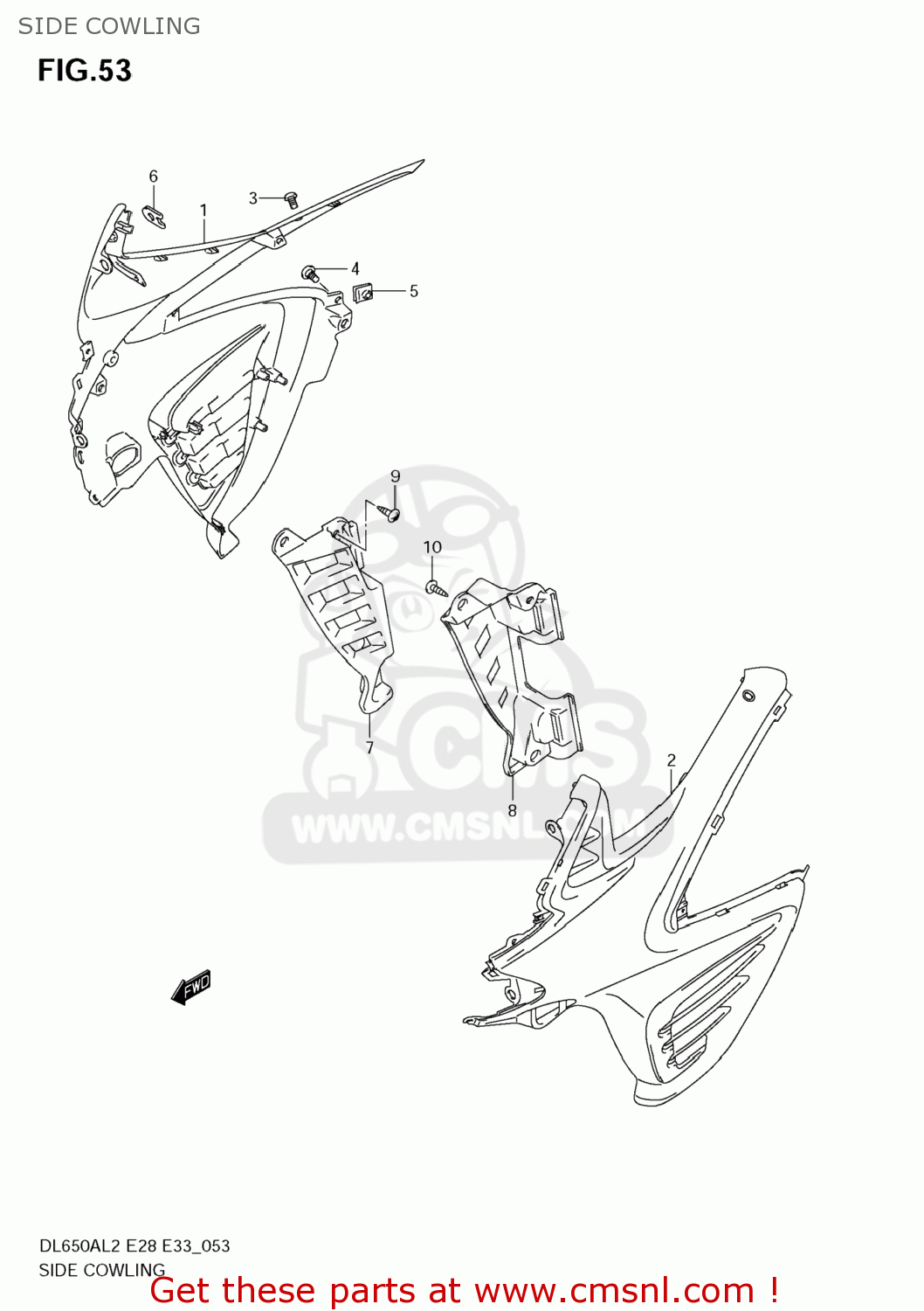 SIDE COWLING DL650A VSTROM 2012 (L2) USA (E03)