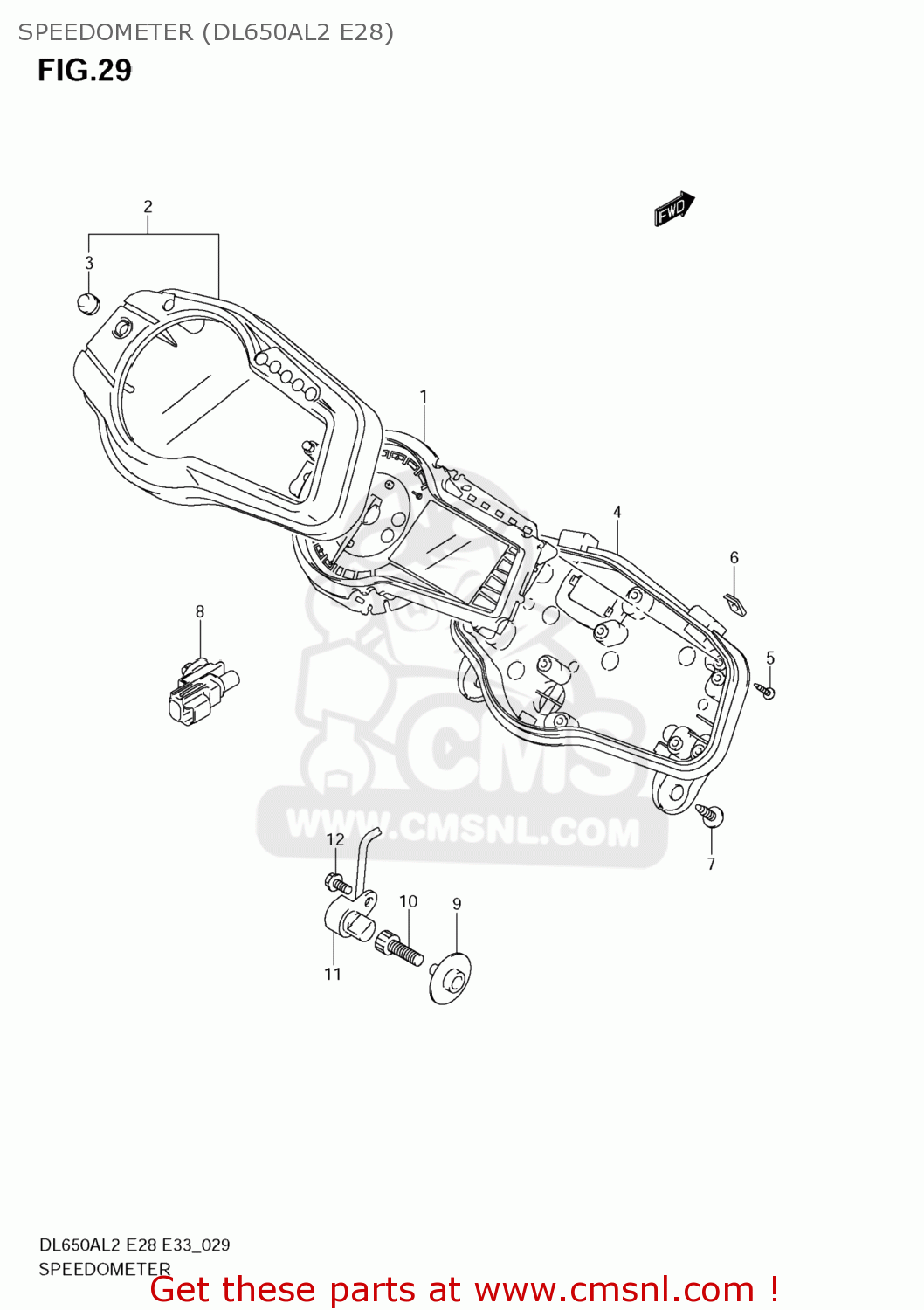 SPEEDOMETER (DL650AL2 E28) DL650A VSTROM 2012 (L2) USA (E03)