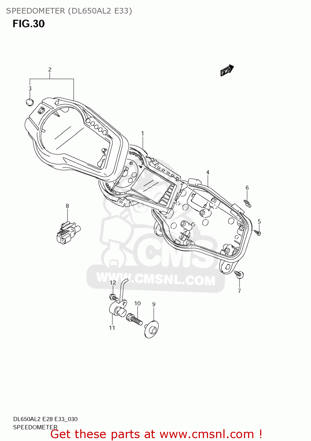SPEEDOMETER (DL650AL2 E33) DL650A VSTROM 2012 (L2) USA (E03)