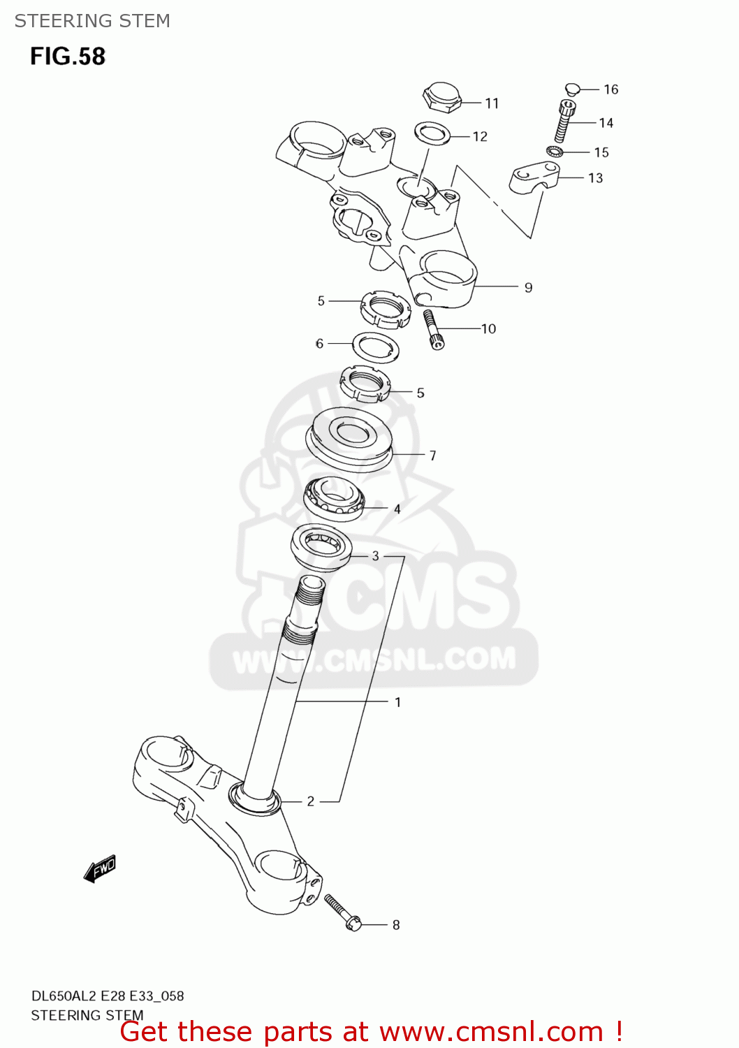 STEERING STEM DL650A VSTROM 2012 (L2) USA (E03)
