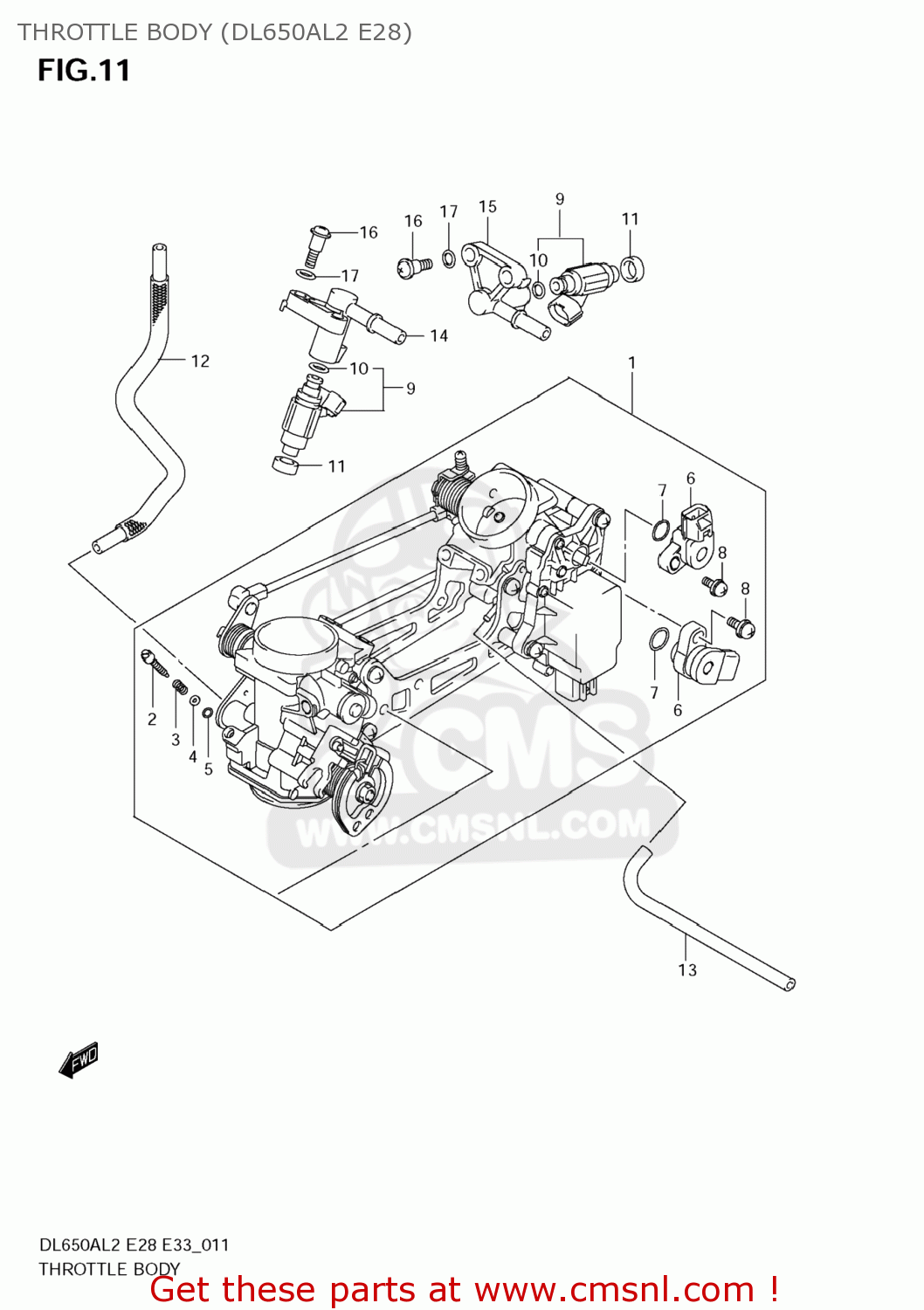 THROTTLE BODY (DL650AL2 E28) DL650A VSTROM 2012 (L2) USA (E03)