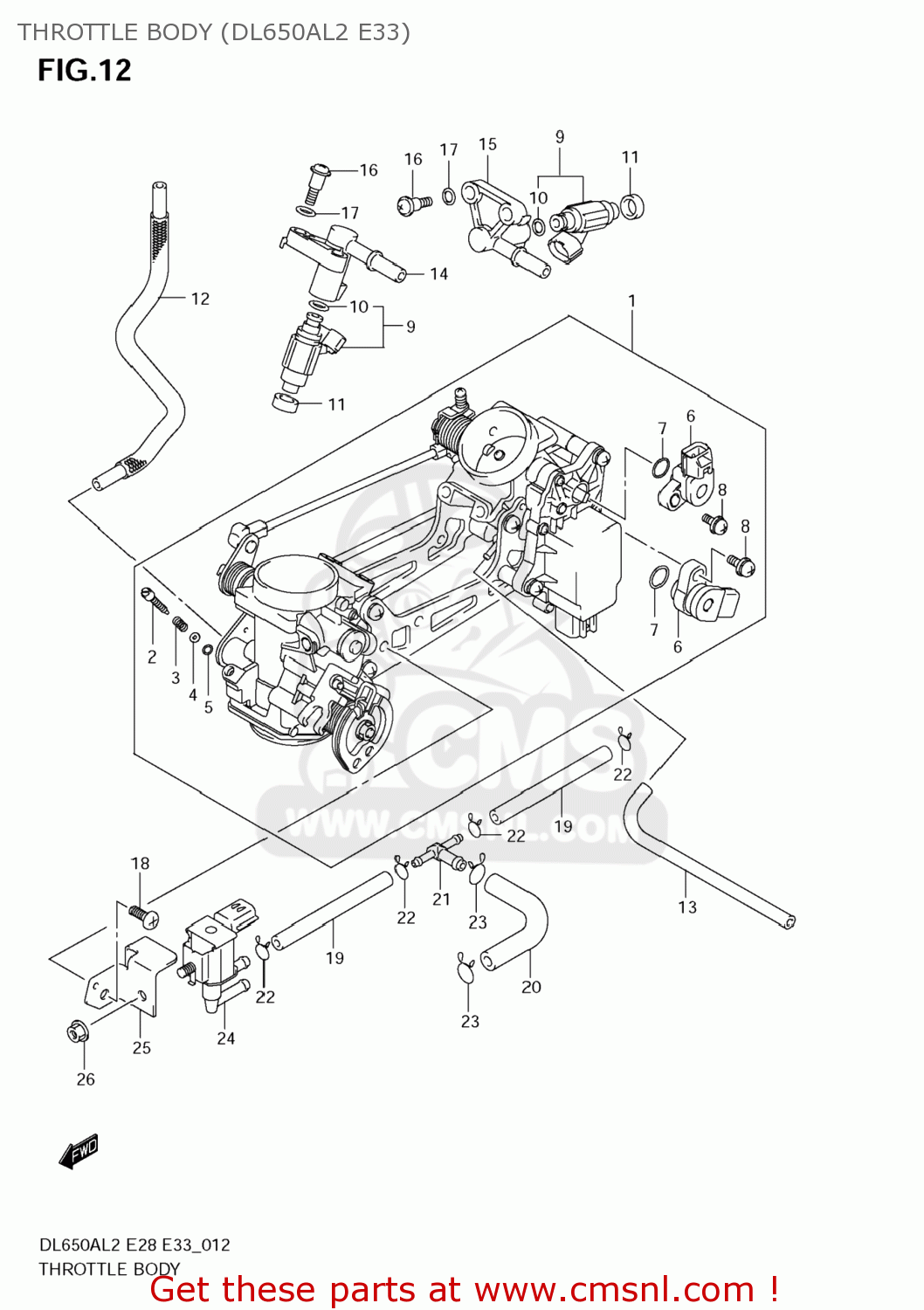 THROTTLE BODY (DL650AL2 E33) DL650A VSTROM 2012 (L2) USA (E03)